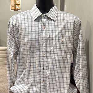 Bugatchi Navy and White Checkered Shirt